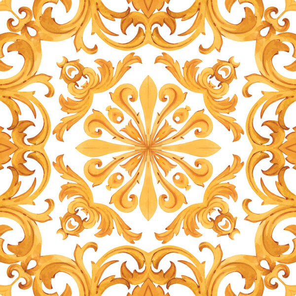 Golden baroque rich luxury vector pattern