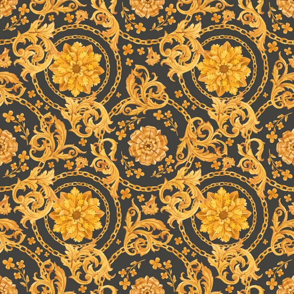 Gouden barok rijke luxe vector patroon — Stockvector