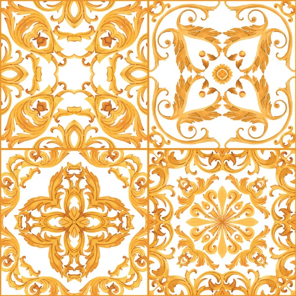 Baroque doré riche motif vectoriel de luxe — Image vectorielle