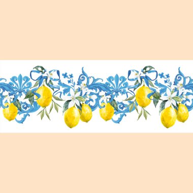 Suluboya limon vektör deseni