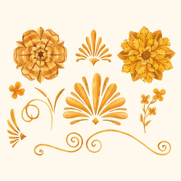 Oro barroco ricos elementos vectoriales de lujo — Vector de stock