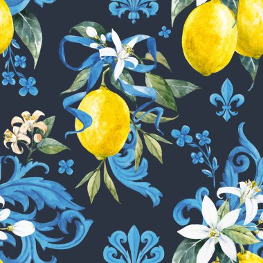 Sulu Boya limon desen
