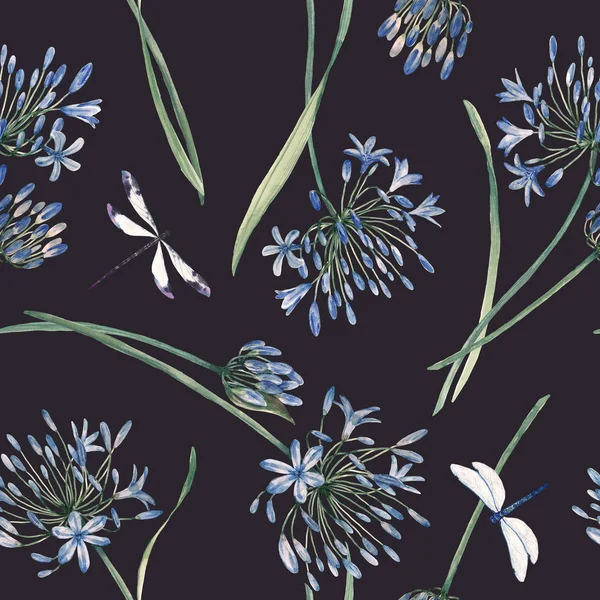 Aquarelle allium floral motif sans couture — Photo