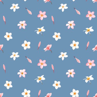 Suluboya orkide beyaz çiçekler vektör deseni