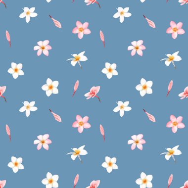 Suluboya orkide beyaz çiçek deseni