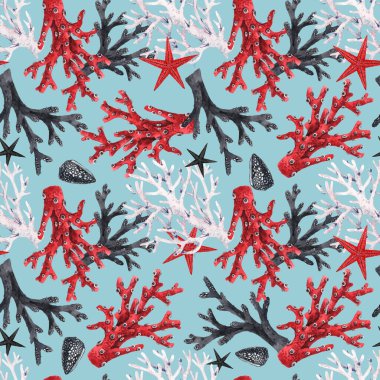 Suluboya deniz hayat desen