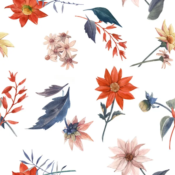 Watercolor floral seamless pattern — Stock Photo, Image