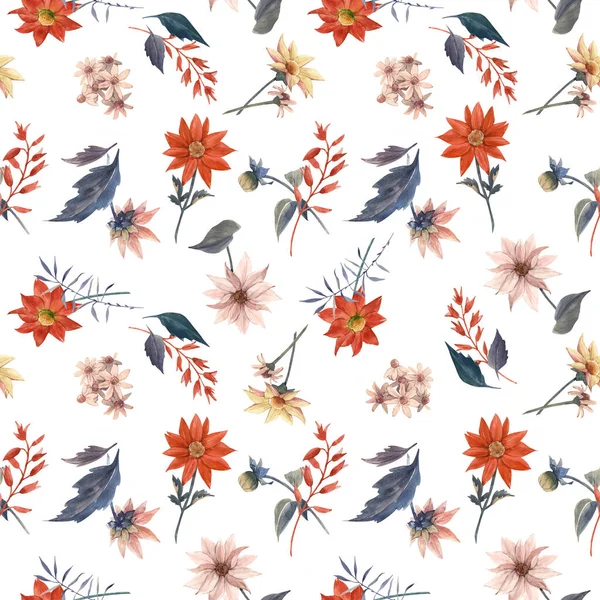 Watercolor floral seamless pattern — Stock Photo, Image