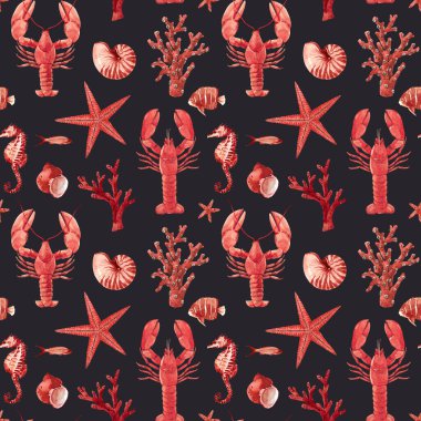 Suluboya deniz hayat desen