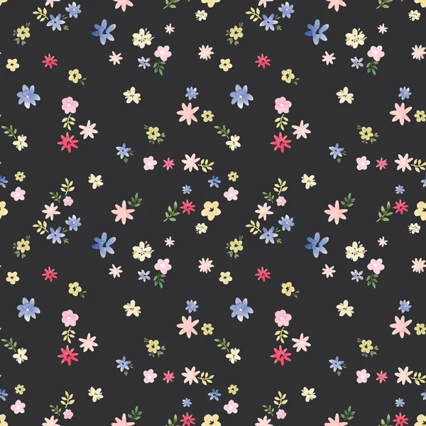 Beau motif floral sans couture avec aquarelle doux été fleurs colorées. Illustration de stock . — Photo