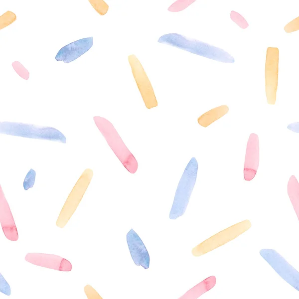 Mooi naadloos patroon met aquarelverf kleurrijke penseelstreken. Voorraadillustratie. — Stockfoto