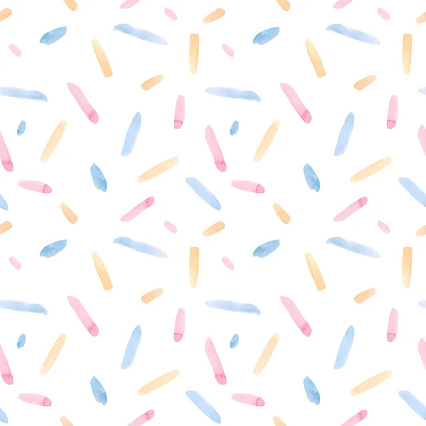 Beau motif vectoriel sans couture avec des coups de pinceau colorés aquarelle. Illustration de stock. — Image vectorielle