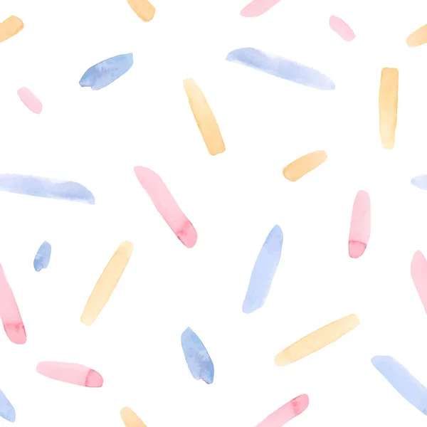 Όμορφη διάνυσμα αδιάλειπτη μοτίβο με υδατογραφία πολύχρωμες πινελιές. Εικονογράφηση αποθέματος. — Διανυσματικό Αρχείο