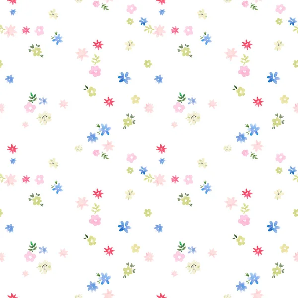Krásný vektor bezešvé květinový vzor s akvarelem jemné léto barevné květy. Stock illustration. — Stockový vektor
