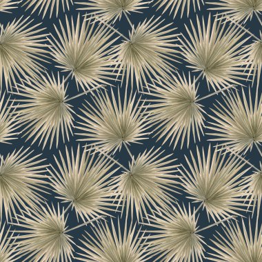 Suluboya tropikal yapraklı, kusursuz bir desen. Stok illüstrasyonu