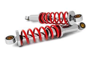 Automobile shock absorber isolated on white background -  3D render clipart