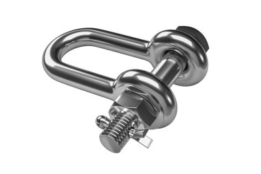 Paslanmaz çelik zincir beyaz arka planda izole edildi - 3d oluşturma