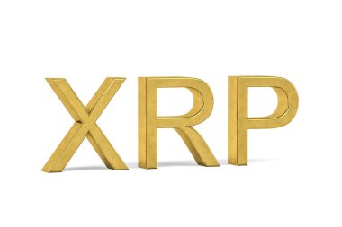 Beyaz arkaplanda izole edilmiş Altın Dalgalanmalar şifreleme işareti - 3d oluşturma