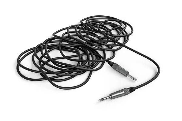 10M Audiokabel Mit Zwei Klinkensteckern Isoliert Auf Weißem Hintergrund Render — Stockfoto