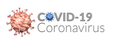 Beyaz zemin üzerinde COVID-19 Coronavirus yazılı Coronavirus bakterisi - 3d illüstrasyon