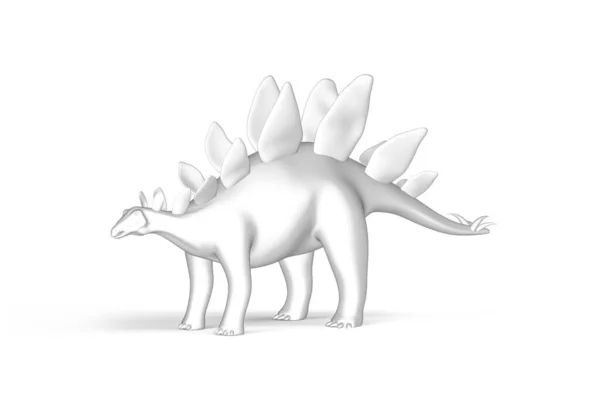 ステゴサウルス 白を背景にした黒と白のグラフィック 3Dイラスト — ストック写真
