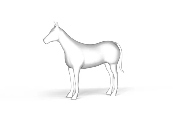 Paard Zwart Wit Afbeeldingen Witte Achtergrond Illustratie — Stockfoto