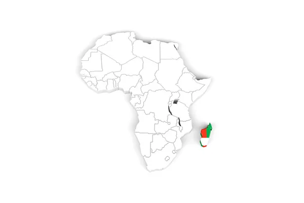 África Mapa Con Las Fronteras Marcadas Madagascar Zona Marcada Con —  Fotos de Stock