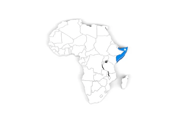 África Mapa Con Las Fronteras Marcadas Somalia Zona Marcada Con —  Fotos de Stock