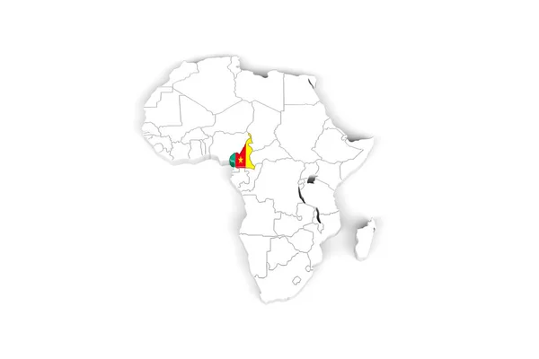 África Mapa Con Las Fronteras Marcadas Camerún Zona Marcada Con —  Fotos de Stock