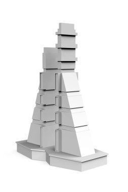 Metin - 3d oluşturma alanı olan beyaz arkaplan üzerinde model oluşturuluyor