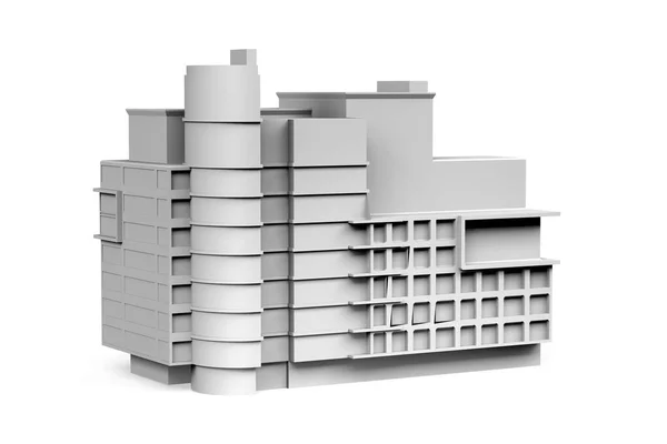 Construcción Maqueta Sobre Fondo Blanco Con Espacio Para Texto Render —  Fotos de Stock