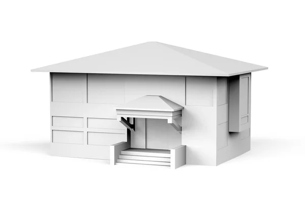 Maqueta Casa Sobre Fondo Blanco Con Espacio Para Texto Render —  Fotos de Stock