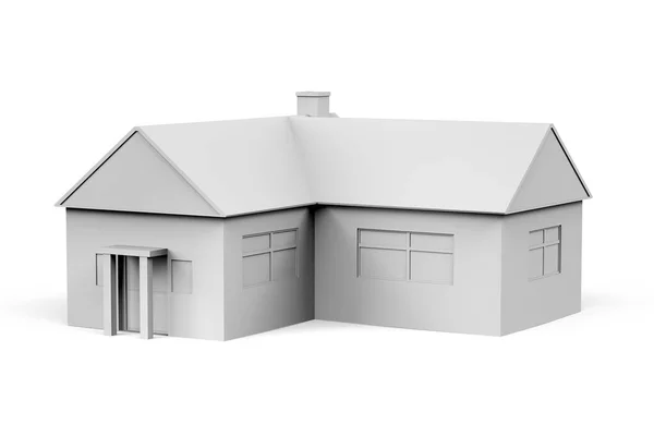 テキスト用スペース付きの白い背景に家のモックアップ 3Dレンダリング — ストック写真