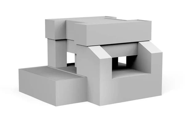 Maqueta Casa Sobre Fondo Blanco Con Espacio Para Texto Render — Foto de Stock