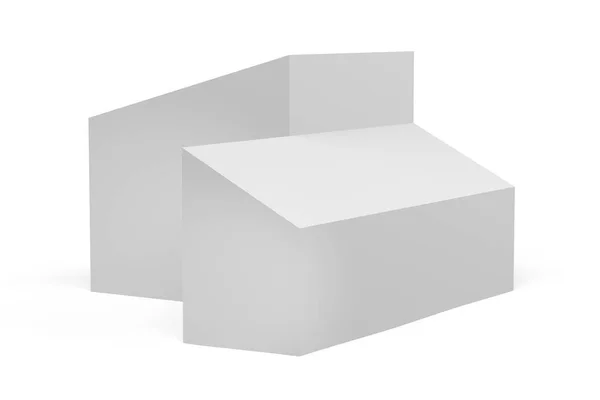 テキスト用スペース付きの白い背景に家のモックアップ 3Dレンダリング — ストック写真