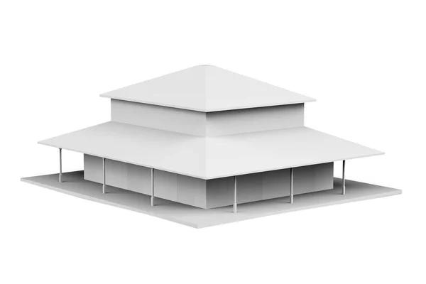 Aufbau Attrappe Auf Weißem Hintergrund Mit Platz Für Text Render — Stockfoto