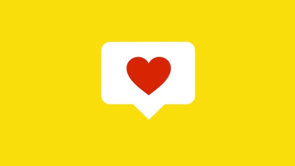 Социальные медиа сердце икона 4K анимации фоне . — стоковое видео