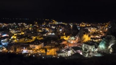 Cappadocia gece 4k Timelapse. Türkiye.
