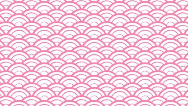 Традиционная японская паперть Wave Pattern Animation. 4K Motion Graphics . — стоковое видео