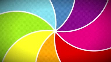 Hipnotik gökkuşağı Pop Art stil sarmal sorunsuz döngü animasyon 4 k olumlu mutlu arka plan renkleri.