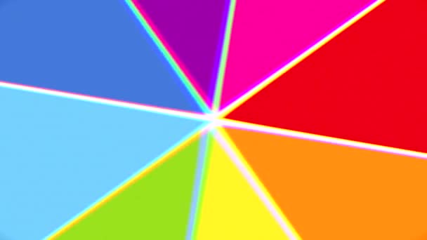 Spinning Regenbogenfarben mit TV-Bildschirm Rauschen nahtlose Schleifenanimation 4k positive glückliche Hintergrund. — Stockvideo