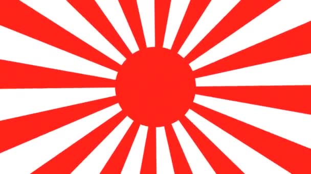 Traditional Japanese Sunburst Art Background. Red sun rays spinning From Center. Seamless looping cartoon HD animation. — Stock Video