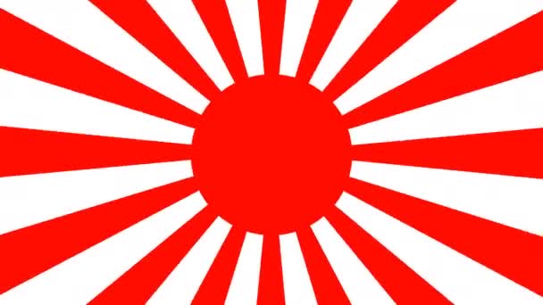 Традиционное Японское Искусство Sunburst Красные Солнечные Лучи Вращаются Центрального Круга — стоковое видео