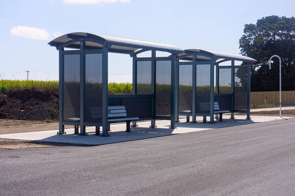 New bus stops with shelters have been provided for the convenience of passengers and the travelling public as transport to the city in a regional country town.