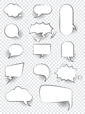 Basit Çizgi Roman Konuşma Baloncuğu.