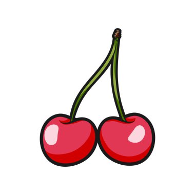 kiraz simgesi renk tasarım vektörü