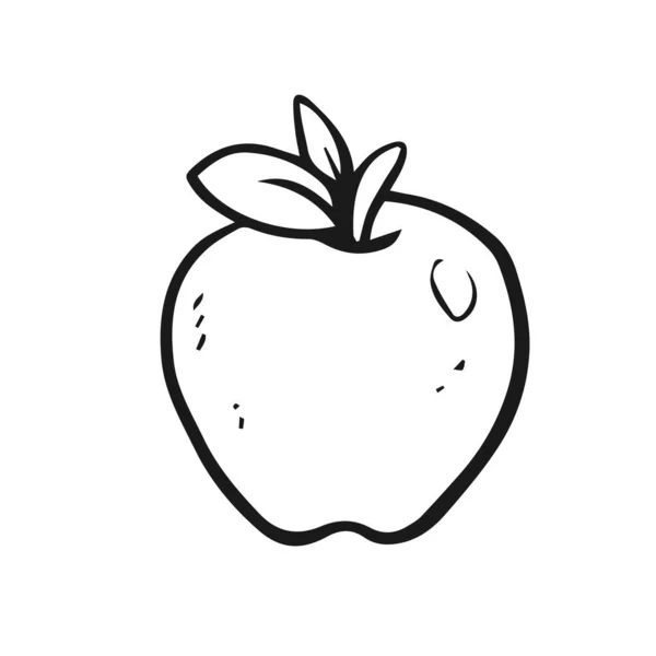 Manzana Fruta Esquema Diseño Vector — Vector de stock