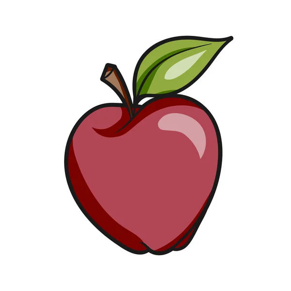 Icono Manzana Vector Diseño Color — Vector de stock