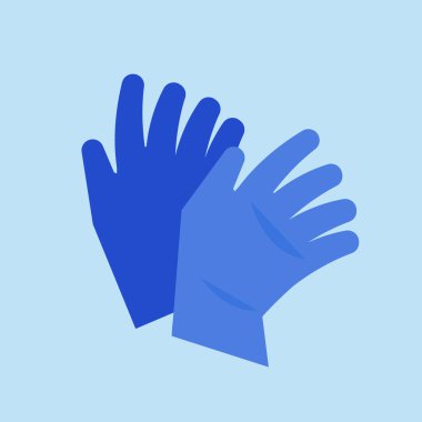 Eldiven tasarımı vektör çizimi nesne tıbbi nesneler ve insan vücudu koruma