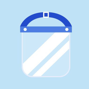 yüz kalkanı tasarımı vektör illüstrasyonu nesne tıbbi nesneler ve insan vücudu koruma